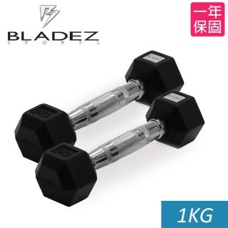 【BLADEZ】六角包膠啞鈴-1KG(兩入)