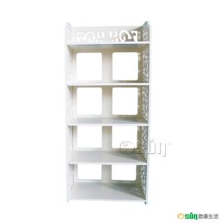 【Osun】木塑板置物架 歐式白色雕花五層鞋架(CE-178-XJ-005)
