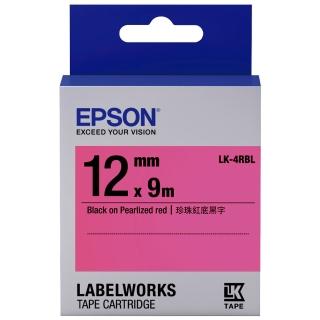 【EPSON】標籤機色帶紅底黑字/12mm(LK-4RBL)