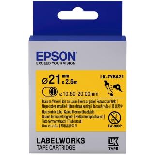 【EPSON】標籤機色帶熱縮套管系列黃底黑字/36mm(LK-7YBA21)