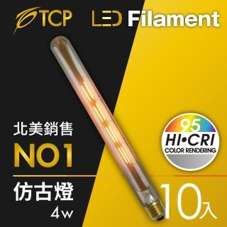 【美國TCP】LED Filament復刻版鎢絲燈泡_T30 4W(10入)