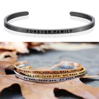 【MANTRABAND】美國悄悄話手環 FOREVER FAMILY 永遠的家人 新款灰銀手環(悄悄話手環)