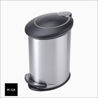【HOLA】紐約緩降防指紋垃圾桶12L-銀