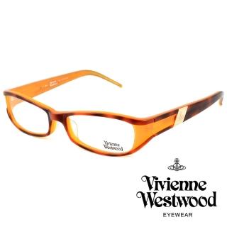 【Vivienne Westwood】英國薇薇安魏斯伍德英倫時尚★黑框線條金屬土星設計光學眼鏡(琥珀黃VW115-04)