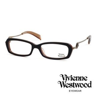 【Vivienne Westwood】英國薇薇安魏斯伍德復古不規則音符鏡腳光學眼鏡(復古黑VW201M01)