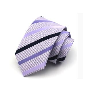 【拉福】淡紫斜領帶7.5cm中寬版領帶拉鍊領帶(紫)