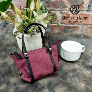 【Kimberly Lynn Accessories】10 in 1 百變零錢包-帆布款-紫紅(復古、帆布、百變)