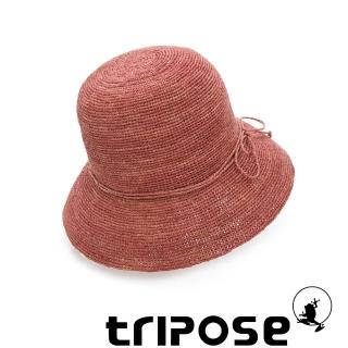 【tripose】經典優雅-100%手工Raffia時尚遮陽草帽-帽簷-8cm(紅色)