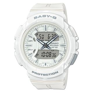 【CASIO 卡西歐】百搭慢跑雙顯女錶 樹脂錶帶 防水100米 碼錶功能(BGA-240BC-7A)