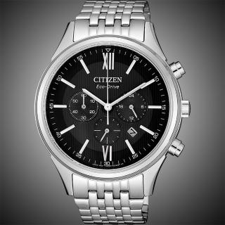 【CITIZEN 星辰】亞洲限定光動能計時手錶-黑x銀/42mm(CA4410-84E)