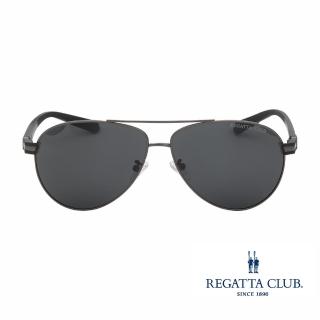 【REGATTA CLUB】飛官經典黑壓印格紋UV400偏光太陽眼鏡(中性款)