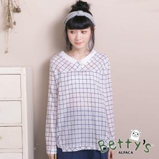 【betty’s 貝蒂思】日系格紋上衣(白色)