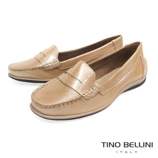 【TINO BELLINI 貝里尼】巴西進口經典復刻漆皮休閒莫卡辛鞋B83247(亮駝)