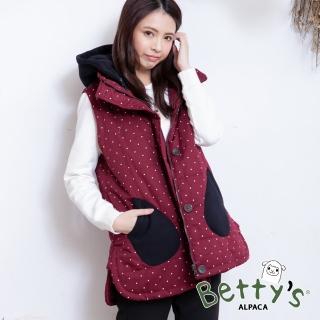 【betty’s 貝蒂思】點點跳色無袖鋪棉背心(紅色)