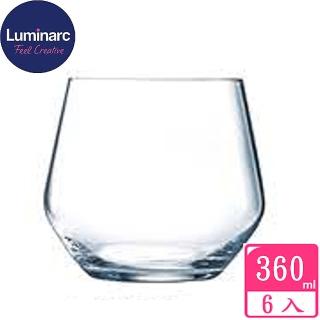 【法國Luminarc】羅亞曲線威士忌杯360cc(6入組)