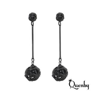 【Quenby】個性神秘黑潮感長耳環(飾品/配件)