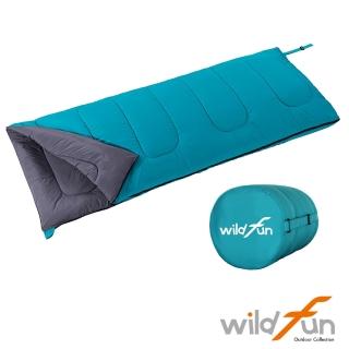 【WildFun 野放】野放可拼接方型親子睡袋(湖藍-1000g填充)