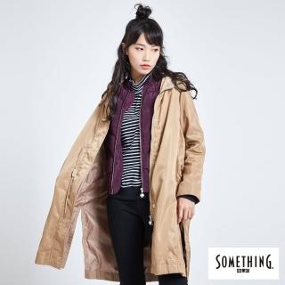 【SOMETHING】禦寒2件式羽絨外套-女款(淺卡其)