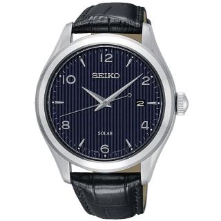 【SEIKO 精工】太陽能紳士線條時尚腕錶(SNE491P1/V157-0CN0B)