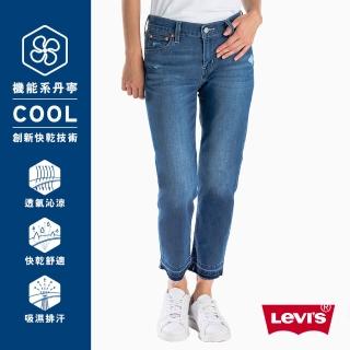 【LEVIS】男友褲 中腰寬鬆版牛仔長褲 Cool Jeans 彈性布料 刷破(版型：上寬下窄)