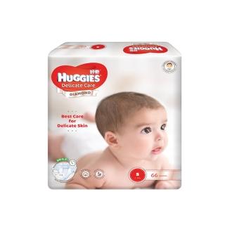 【HUGGIES 好奇】晶鑽級尿布/紙尿褲S66片/包