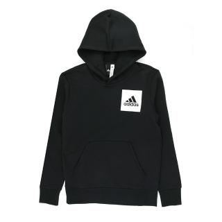 【adidas 愛迪達】ESS LOGO P/O B 黑-S98769(男連帽T恤)