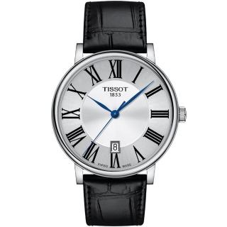 【TISSOT 天梭】CARSON 經典紳士手錶-40mm(T1224101603300)